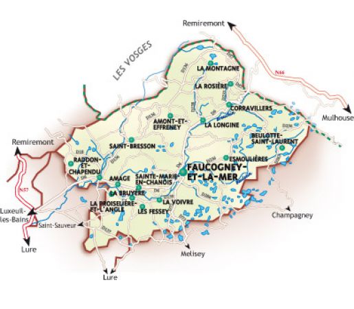 Canton de Faucogney, La HauteSaône, La route des communes