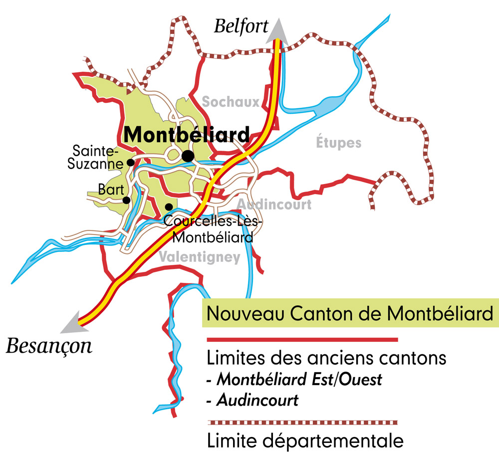 Canton de Montbéliard, Le Doubs, La route des communes — free download